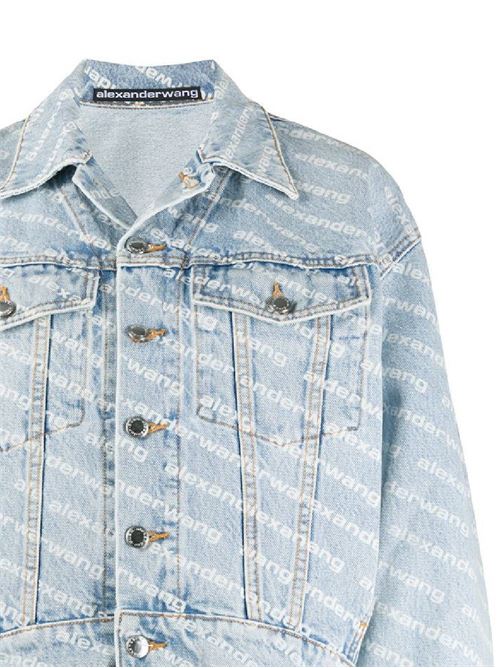 Giacca in denim con stampa logo Alexander Wang | 4DC2202756270